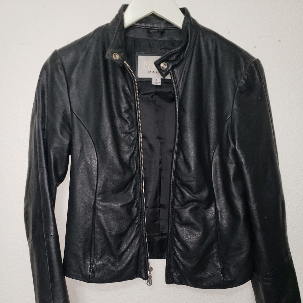 Wilson genuine leather moto jacket